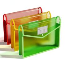 Pasta de arquivos expansível ThinkTex Transparent Snap Closure, pacote com 3