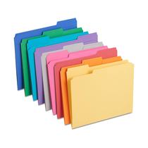 Pasta de arquivos: grampos reforçados, corte 1/3, tamanho carta, tamanho 200/caixa
