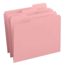 Pasta de arquivos reforçada com borrões, aba de 1/3 de corte rosa