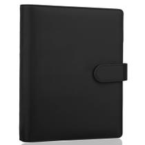 Pasta de caderno de couro PU Antner A5 com 6 anéis e fivela magnética