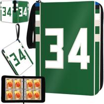 Pasta de cartas de basquete KivolFun 400, bolso com mangas verdes Pasta de cartas de basquete KivolFun 400, bolso com mangas verdes