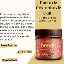 Pasta de Castanha de Caju Bombom de Chocolate (Zero açúcar) (Zero Glúten) 150g - BENDU