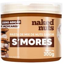 Pasta de Castanha de Caju e Amendoim Sabor Smores Marshmallow com Biscoito 300g Naked Nuts Mix de Nuts