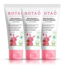 Pasta de dente BOTAO, sem flúor, sabor morango para bebês, 50 mL (pacote com 3) Pasta de dente BOTAO, sem flúor, sabor morango para bebês, 50 mL (pacote com 3)