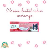 Pasta De Dente Cães Gato Pet Clean Mau Hálito Sabor Morango
