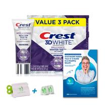 Pasta de Dente Crest 3D White Brilliance Pro Enamel - Pacote com 3 (90mL cada)