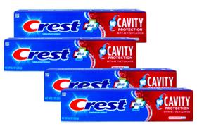 Pasta de dente Crest Fluoride Cavity Protection 240 mL (pacote com 4)