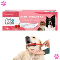 Pasta De Dente Gel Dental Cães Gato Pet Clean Mau Hálito Morango