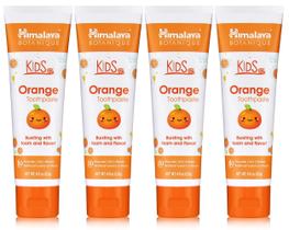 Pasta de dente Himalaya Botanique Kids Herbal Orange 120 ml, pacote com 4