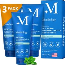 Pasta de dente Mouthology Nano Hydroxyapatite 10% 120mL, pacote com 3