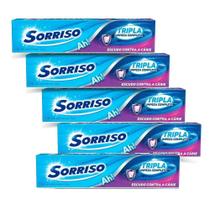 Pasta De Dente Sorriso Tripla Limpeza Completa 70G Kit 5