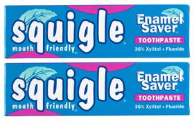 Pasta de dente Squigle Enamel Saver Canker Sore Prevention, pacote com 2
