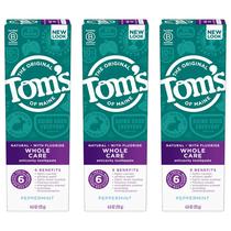 Pasta de Dente Tom's of Maine Whole Care com Flúor - Pacote com 3 Unidades (120ml cada)