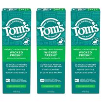Pasta de Dente Tom's of Maine Wicked Fresh! com Flúor - Pacote com 3 Unidades (120mL cada) Pasta de Dente Tom's of Maine Wicked Fresh! com Flúor - Pacote com 3 Unidades (120mL cada)