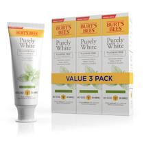 Pasta de Dentes Burt's Bees Purely White Zen Peppermint - Kit com 3 Unidades (140ml cada)