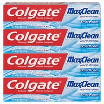 Pasta de dentes Colgate Max Clean Whitening com flúor 180mL, pacote com 4 unidades