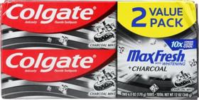 Pasta de Dentes Colgate Max Fresh Charcoal Mint - 180ml (Pack com 2)