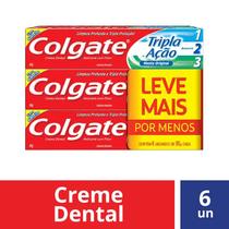 Pasta De Dentes Colgate Tripla Ação Menta Original Em Creme Pacote X 6 Pasta De Dentes Colgate Tripla Ação Menta Original Em Creme Pacote X 6