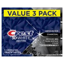 Pasta de Dentes Crest 3D White Charcoal Whitening - 110ml (Pacote com 3) Pasta de Dentes Crest 3D White Charcoal Whitening - 110ml (Pacote com 3)