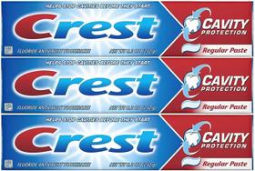 Pasta de dentes Crest Cavity Protection Regular (pacote com 3) Pasta de dentes Crest Cavity Protection Regular (pacote com 3)