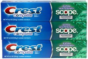 Pasta de Dentes Crest Complete Multi-Benefit Extra Whitening - 240ml (3 Unidades)