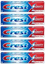 Pasta de Dentes Crest Fluoride Anticavity Regular - Pacote com 5 Unidades (240ml cada)