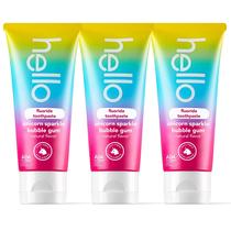Pasta de dentes hello Unicorn Sparkle Kids com flúor 125mL x3