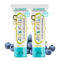 Pasta de dentes Jack N' Jill Natural para bebês e bebês Blueberry Pasta de dentes Jack N' Jill Natural para bebês e bebês Blueberry