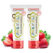Pasta de dentes Jack N' Jill Natural para bebês e bebês Strawberry Pasta de dentes Jack N' Jill Natural para bebês e bebês Strawberry
