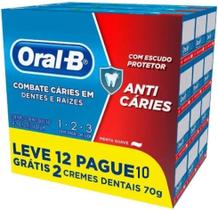 Pasta de dentes Oral-B 1.2.3 Anticáries Creme Dental Pacote com 12 Unidades 70 g