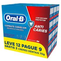 Pasta de dentes Oral-B 1.2.3 Anticáries em creme pacote com 12UND 70 g - oralb