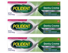 Pasta de dentes Polident Dentu-Creme 115mL (pacote de 3)