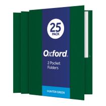 Pasta de papel texturizado Oxford Twin-Pocket A4 Hunter Green x25