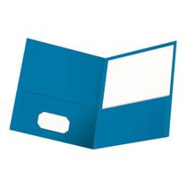 Pasta de papel texturizado Oxford Twin-Pocket azul claro x25