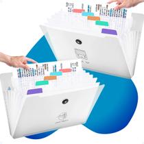 Pasta Documentos A4 Sanfonada Porta Arquivos Com 8 Divisória