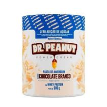 Pasta dr peanut 600g - sabor chocolate branco com whey protein