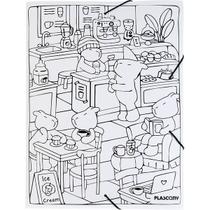 Pasta Elástica Capivara para Colorir A3/A4 - Organização Criativa