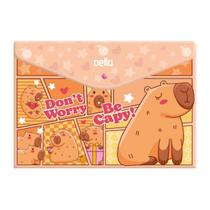 Pasta Envelope A4 com botão Be Capy Laranja Capivara Pasta Envelope A4 com botão Be Capy Laranja Capivara