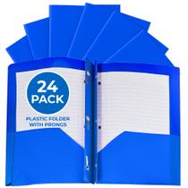 Pasta EPI 24 unidades azul de plástico com 2 bolsos tamanho carta