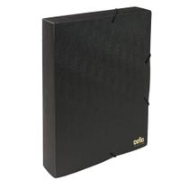 Pasta Executiva Linho com Aba e Elástico Ofício 4cm Dello - Preta