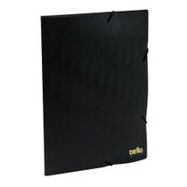 Pasta Executiva Linho com Aba e Elástico Ofício Fina Dello - Preta Pasta Executiva Linho com Aba e Elástico Ofício Fina Dello - Preta