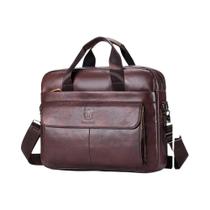 Pasta Executiva Masculina De Couro Genuíno BULLCAPTAIN Para Laptop 14 E Documentos A4