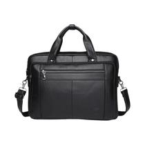 Pasta Executiva Masculina De Couro Genuíno Preto Para Laptop De 16 Polegadas, Bolsa De Escritório De
