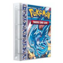 Pasta Fichário Álbum Cartas Cards Pokémon Articuno com 10 Folhas 9 Bolsos 4 Argolas