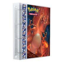 Pasta Fichário Álbum Cartas Cards Pokémon Charizard Especial com 10 Folhas 9 Bolsos 4 Argolas - Yes