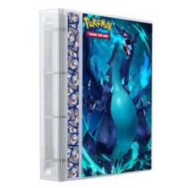Pasta Fichário Álbum Cartas Cards Pokémon Charizard x Especial com 10 Folhas 9 Bolsos 4 Argolas