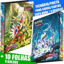 Pasta Fichário Álbum Cartas Cards Pokémon Escarlate Violeta Koraidon Miraidon 4 Argolas 10 Folhas Pasta Fichário Álbum Cartas Cards Pokémon Escarlate Violeta Koraidon Miraidon 4 Argolas 10 Folhas