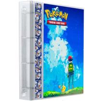 Pasta Fichário Álbum Cristal Cartas Cards Pokémon Com 30 Folhas 9 Bolsos 4 Argolas - Yes