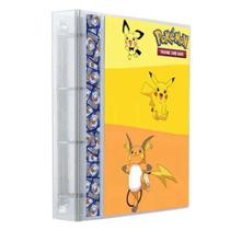 Pasta Fichário Álbum Cristal Cartas Cards Pokémon Evolução Pikachu com 10 Folhas 9 Bolsos 4 Argolas - Yes