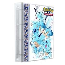 Pasta Fichário Álbum Cristal Cartas Cards Pokémon Horsea com 10 Folhas 9 Bolsos 4 Argolas